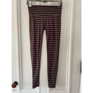 Athleta brown and beige striped leggings XS